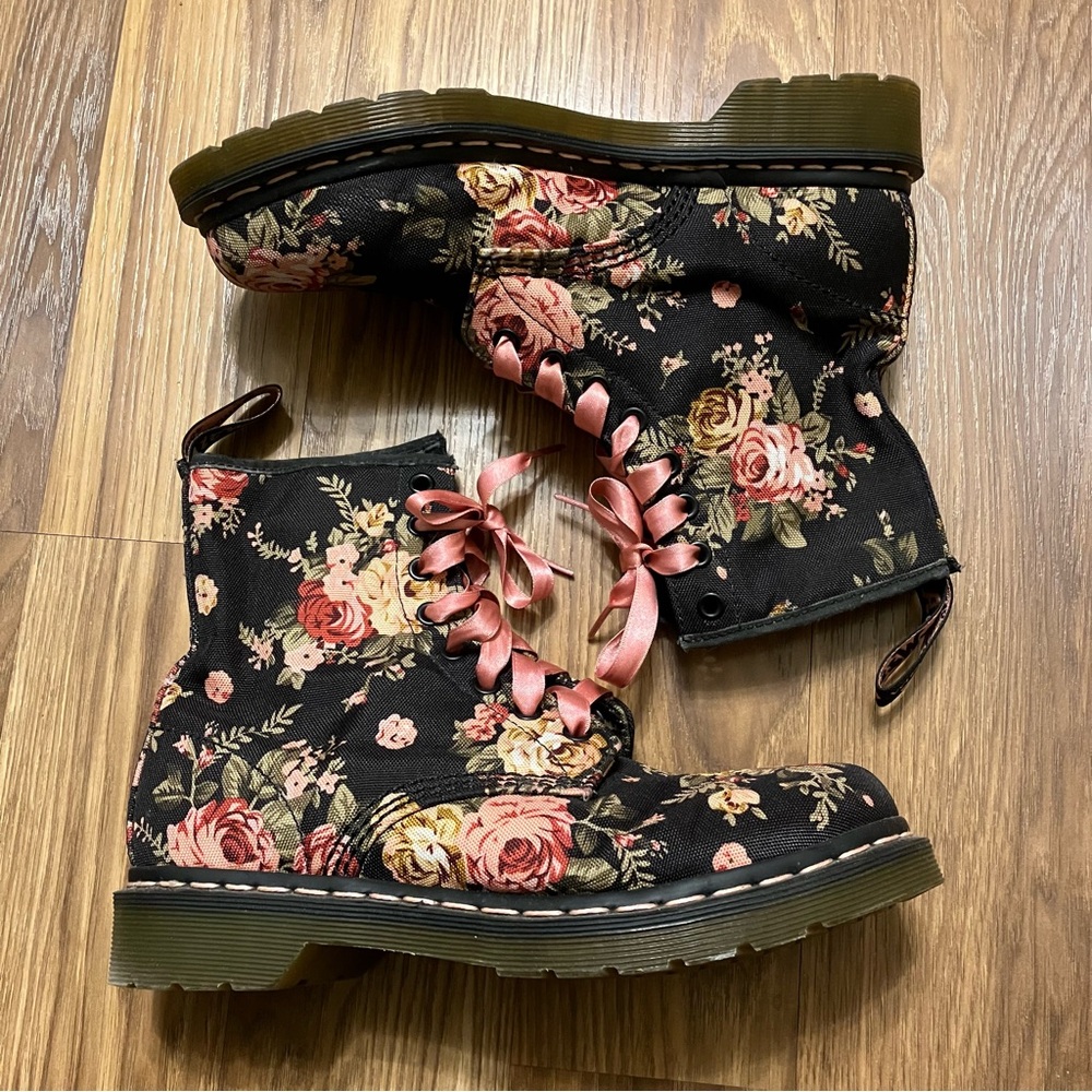 Dr. Martens Floral Canvas Boots